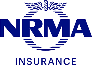 Blue NRMA Insurance logo with an eagle emblem above the letters and the word 'INSURANCE' below, on a white background.