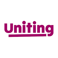 Purple 'Uniting' logo on a white background